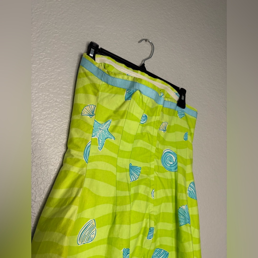 Lilly Pulitzer Low Tide Green Strapless dress y2k white label beach tropical - Picture 5 of 11